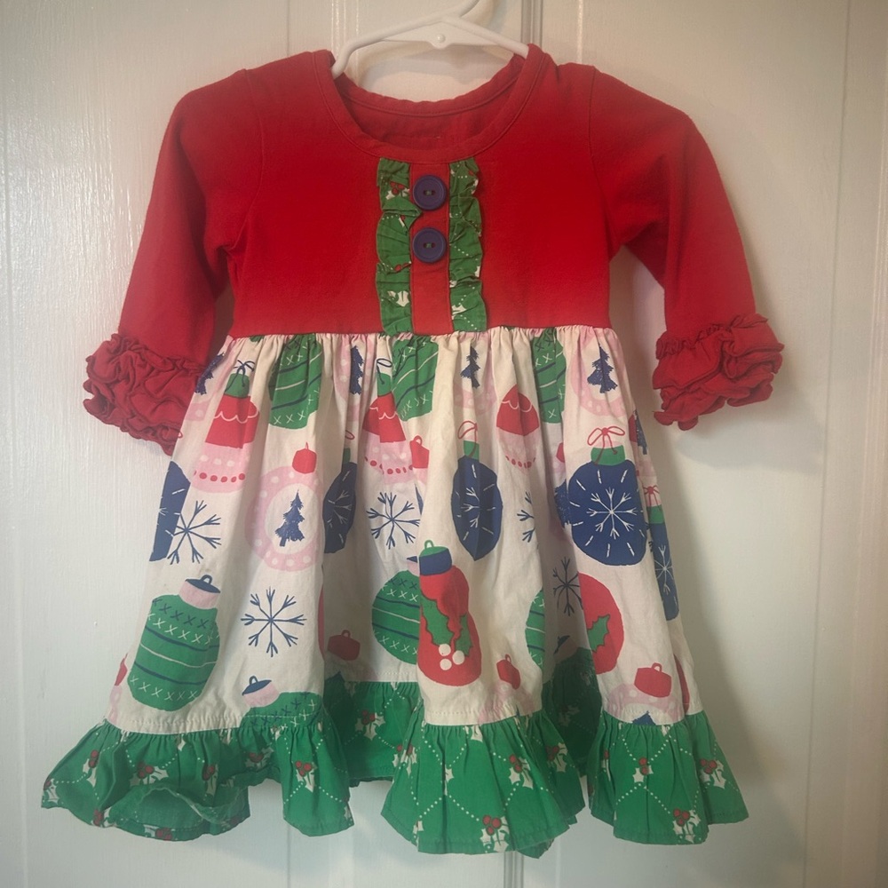 Christmas Red and Green Kids Dress